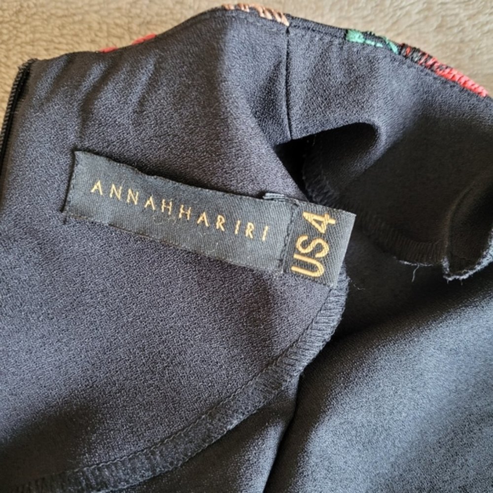 Annah Hariri modest black floral embroidered dress size 4 - Picture 15 of 15